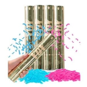 NWT Revealations Gender Reveal Confetti Cannon - Set of‎ 4 (2 Pink, 2 Blue)